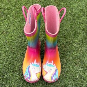 Youth Kids Size 2Y Unicorn Rain Boots Snow Waterproof